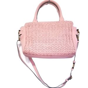 Elliot Lucca Leather Woven Pink Purse